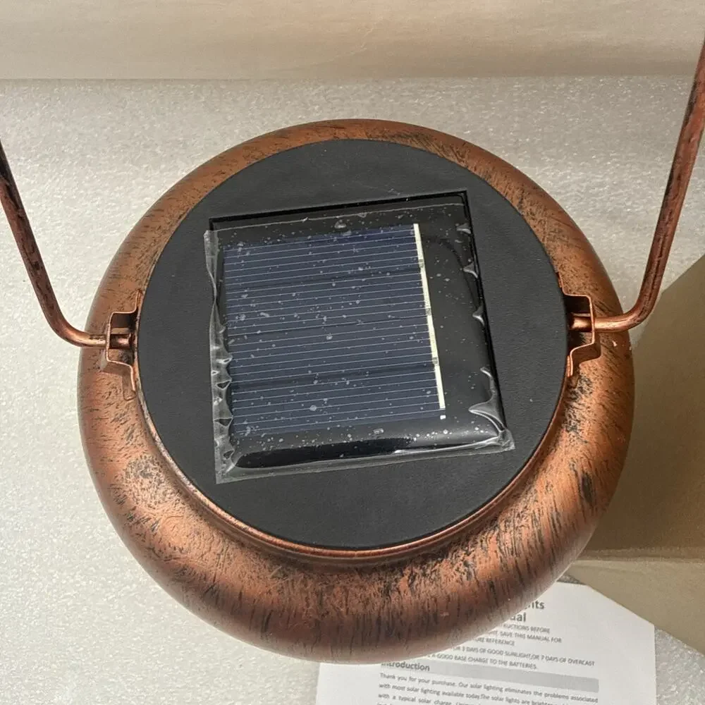 Solar Lanterns Outdoor Hanging Lantern Lights, Dragonfly Hollowed-Out Metal Deco